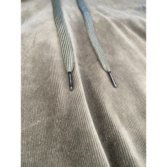 Calvin Klein Performance Size Medium Green Corduroy Hoodie Cropped - Picture 2 of 5